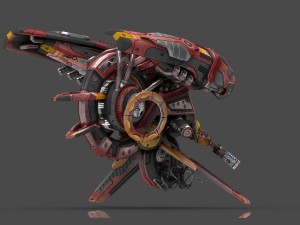 drone v4 red manga 3D Model