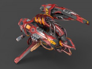 drone v4 red manga 3D Model