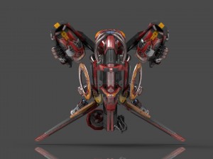 drone v4 red manga 3D Model