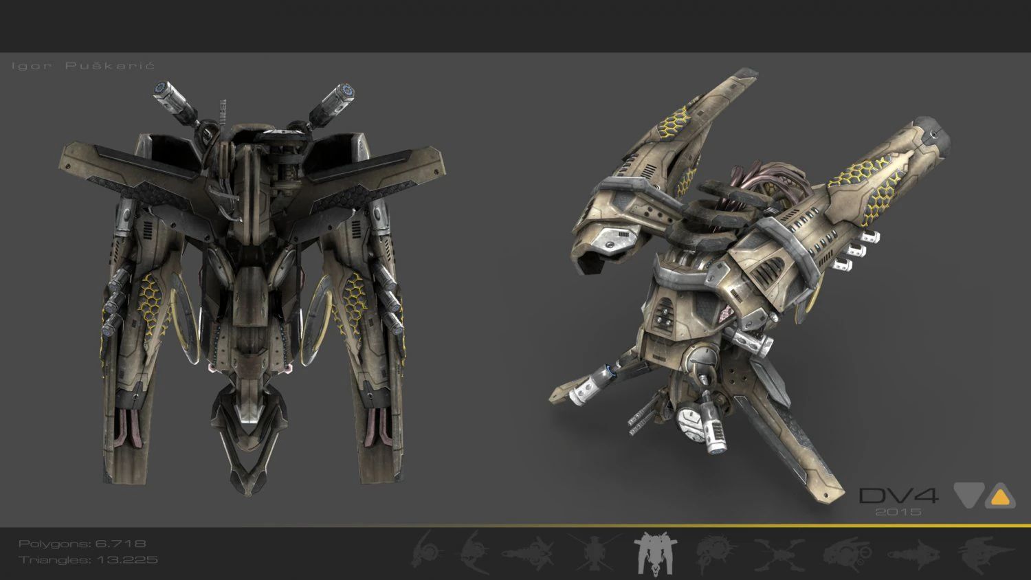 drone v4 scifi 3D Model .c4d .max .obj .3ds .fbx .stl .blend 