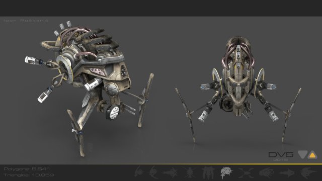 drone v5 scifi Model 3D .c4d .max .obj .3ds .fbx .stl .blend 