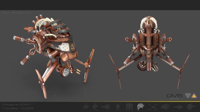 drone v5 wood Model 3D .c4d .max .obj .3ds .fbx .stl .blend 