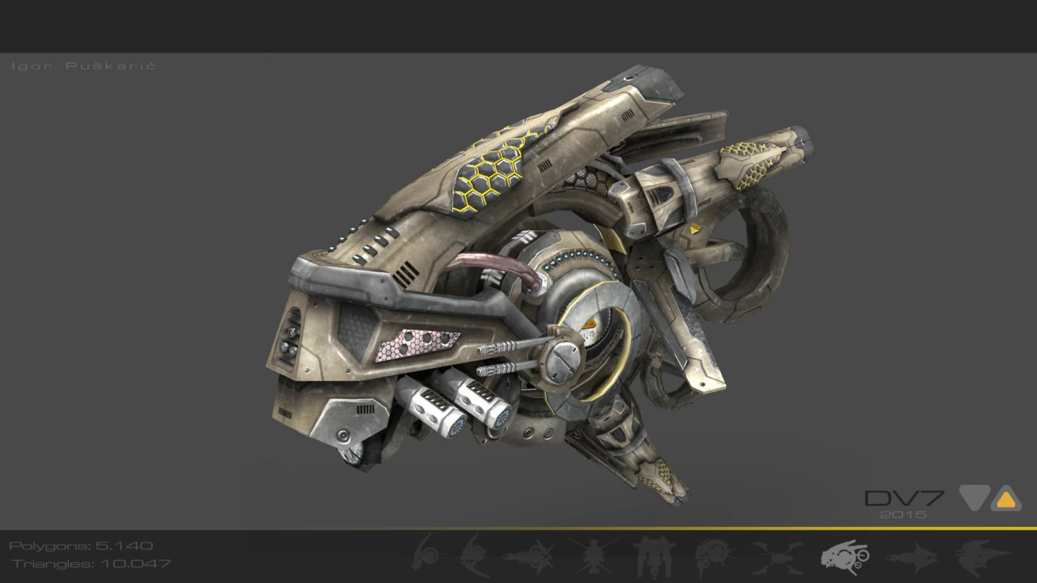 drone v7 scifi 3D Model .c4d .max .obj .3ds .fbx .stl .blend 