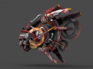 drone v7 red manga 3D Model