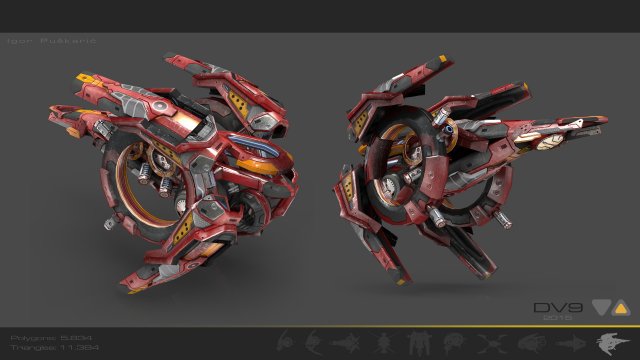 drone v9 red manga 3D Model .c4d .max .obj .3ds .fbx .stl .blend 