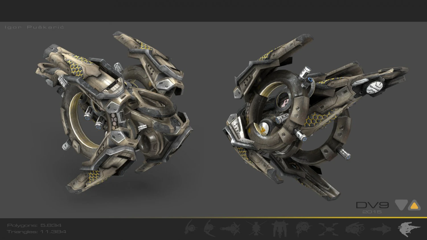 drone v9 scifi 3D Model .c4d .max .obj .3ds .fbx .stl .blend 
