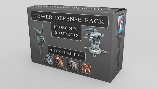 tower defense pack 3D Модель .c4d .max .obj .3ds .fbx .stl .blend 