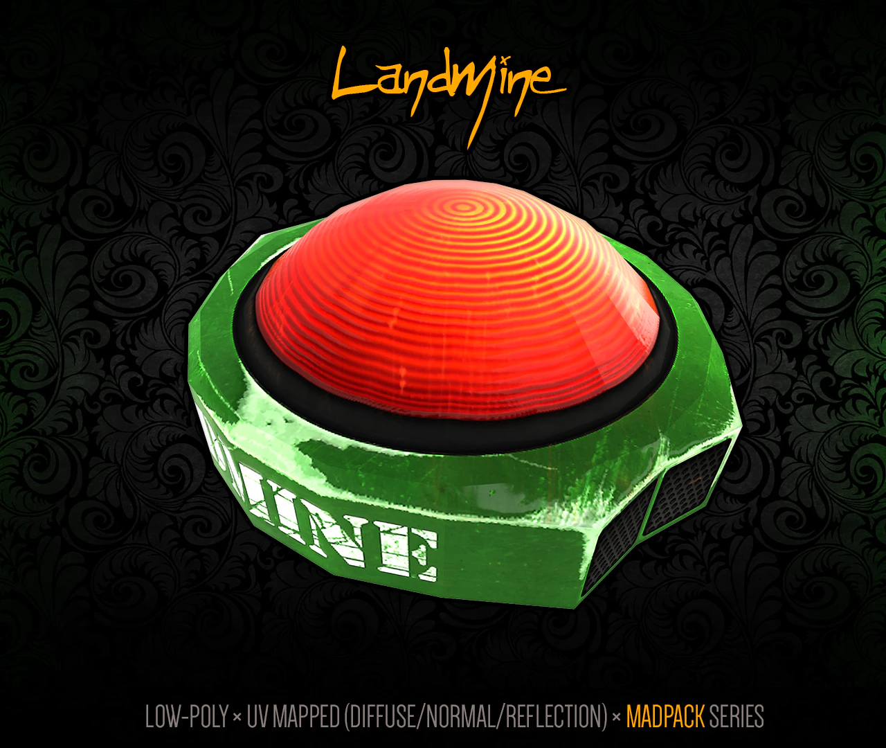 landmine 3D Model .c4d .max .obj .3ds .fbx .stl .blend 