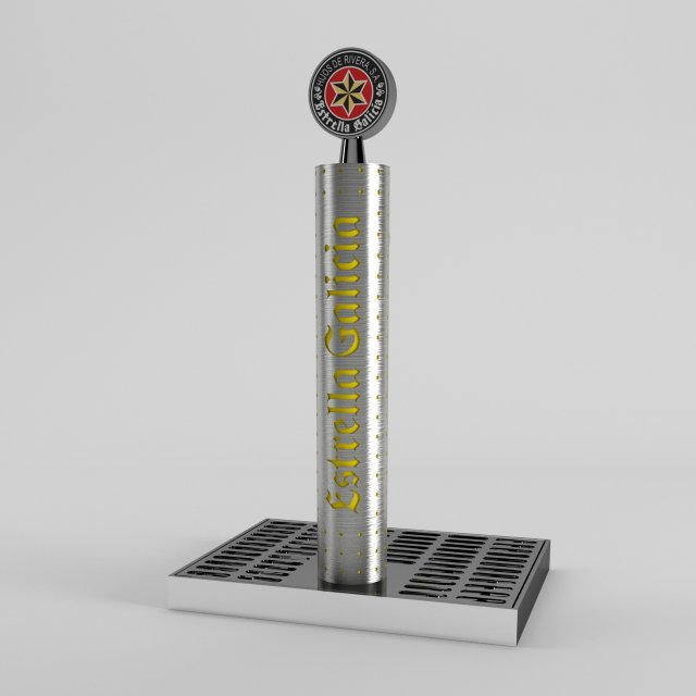 beer tap estrella galicia vrayforc4d Model 3D .c4d .max .obj .3ds .fbx .stl .blend 