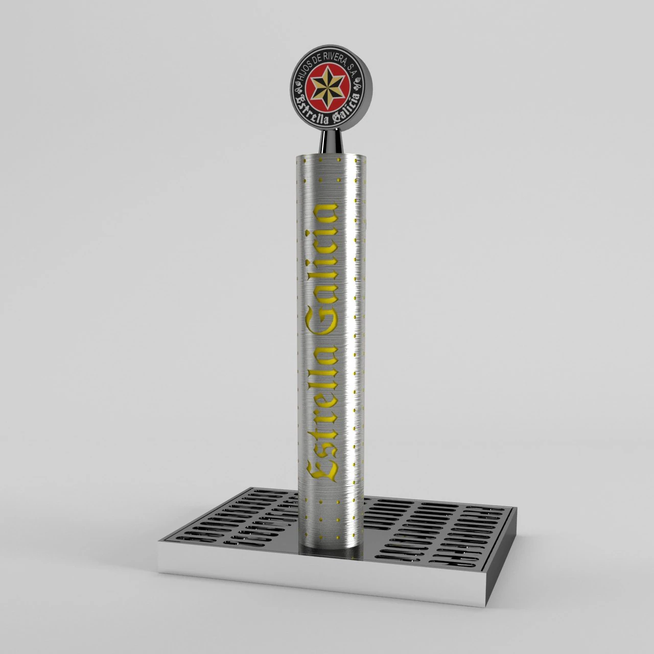beer tap estrella galicia vrayforc4d 3D Model .c4d .max .obj .3ds .fbx .stl .blend