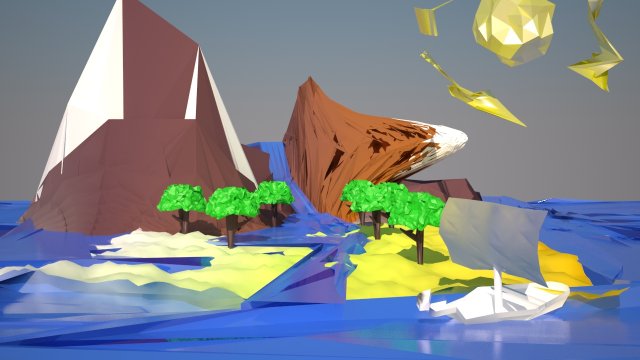 island 3D Model .c4d .max .obj .3ds .fbx .stl .blend 