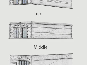 modular european house game-ready 3D Model
