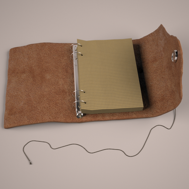 leather notebook Model 3D .c4d .max .obj .3ds .fbx .stl .blend 