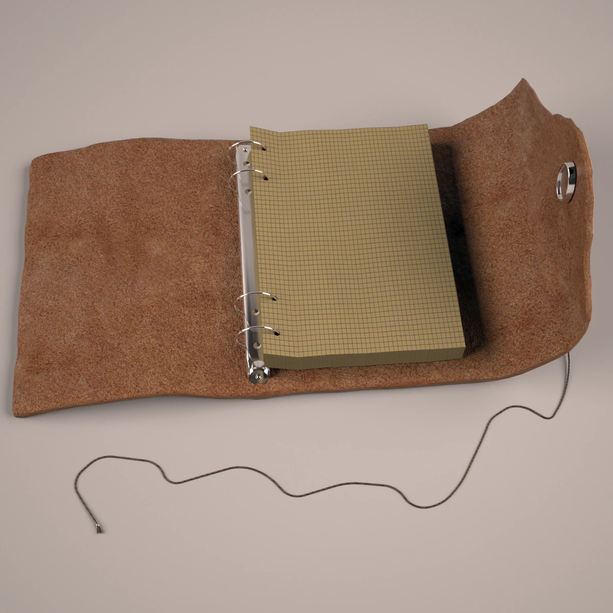 leather notebook 3D Model .c4d .max .obj .3ds .fbx .stl .blend 