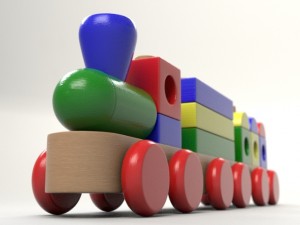 wood train toy 3D Model