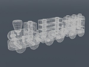 wood train toy 3D Model