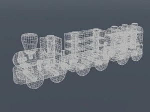 wood train toy 3D Model