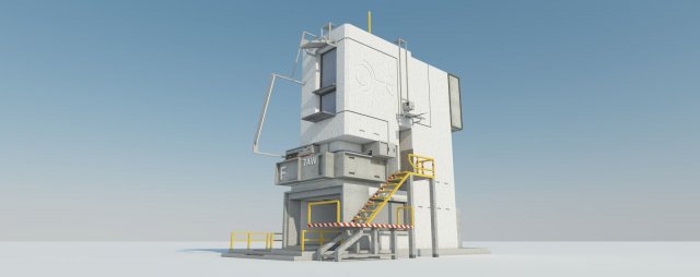 scifi realistic building 3D Model .c4d .max .obj .3ds .fbx .stl .blend 