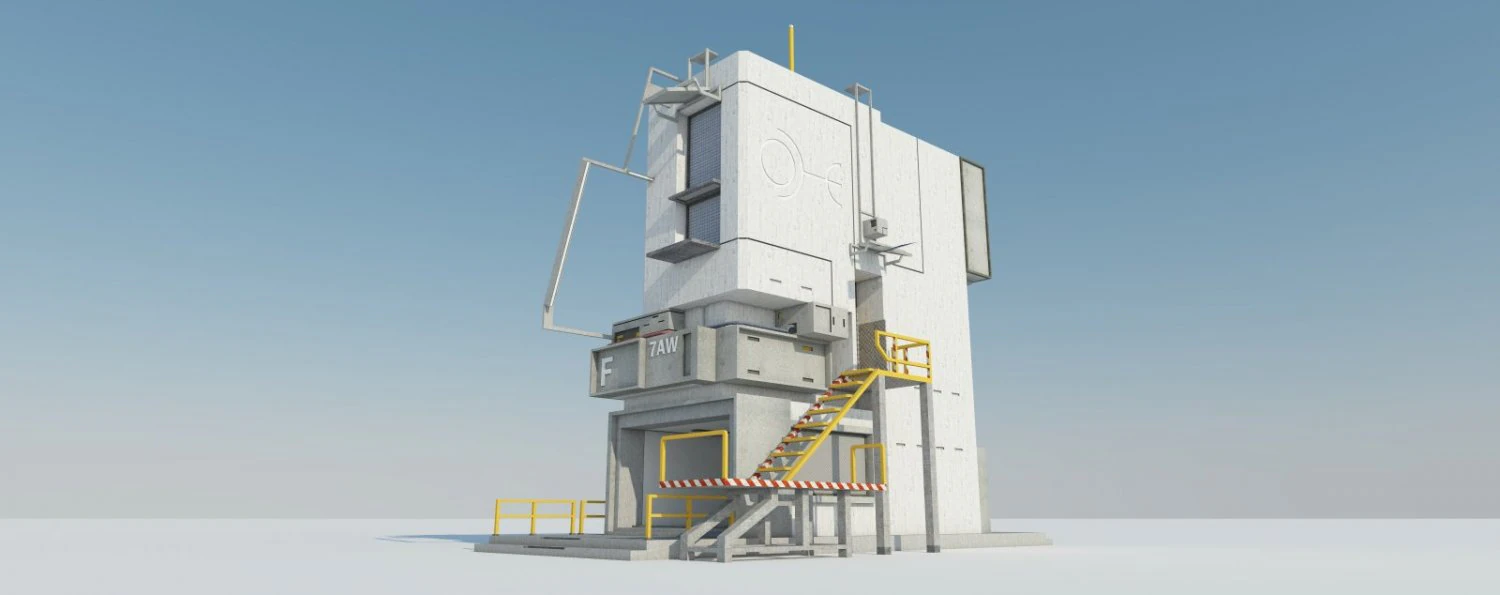 scifi realistic building 3D Model .c4d .max .obj .3ds .fbx .stl .blend