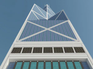 Çin Bankası kulesi - gökdelen 3D Model