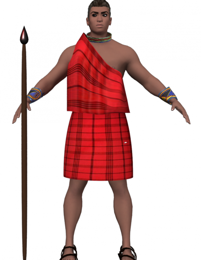 maasai african warrior Model 3D .c4d .max .obj .3ds .fbx .stl .blend