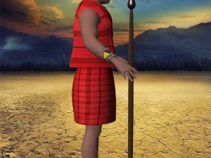 maasai african warrior 3D Model