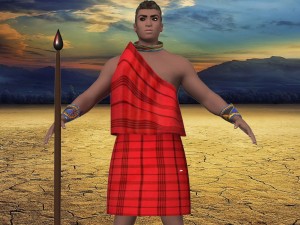 maasai african warrior Model 3D
