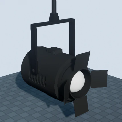 stage spotlight - low poly game ready 3D Model .c4d .max .obj .3ds .fbx .stl .blend