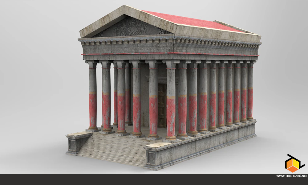 roman temple 3D Model .c4d .max .obj .3ds .fbx .stl .blend 