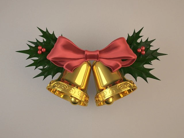 christmas bells 3D Model .c4d .max .obj .3ds .fbx .stl .blend 