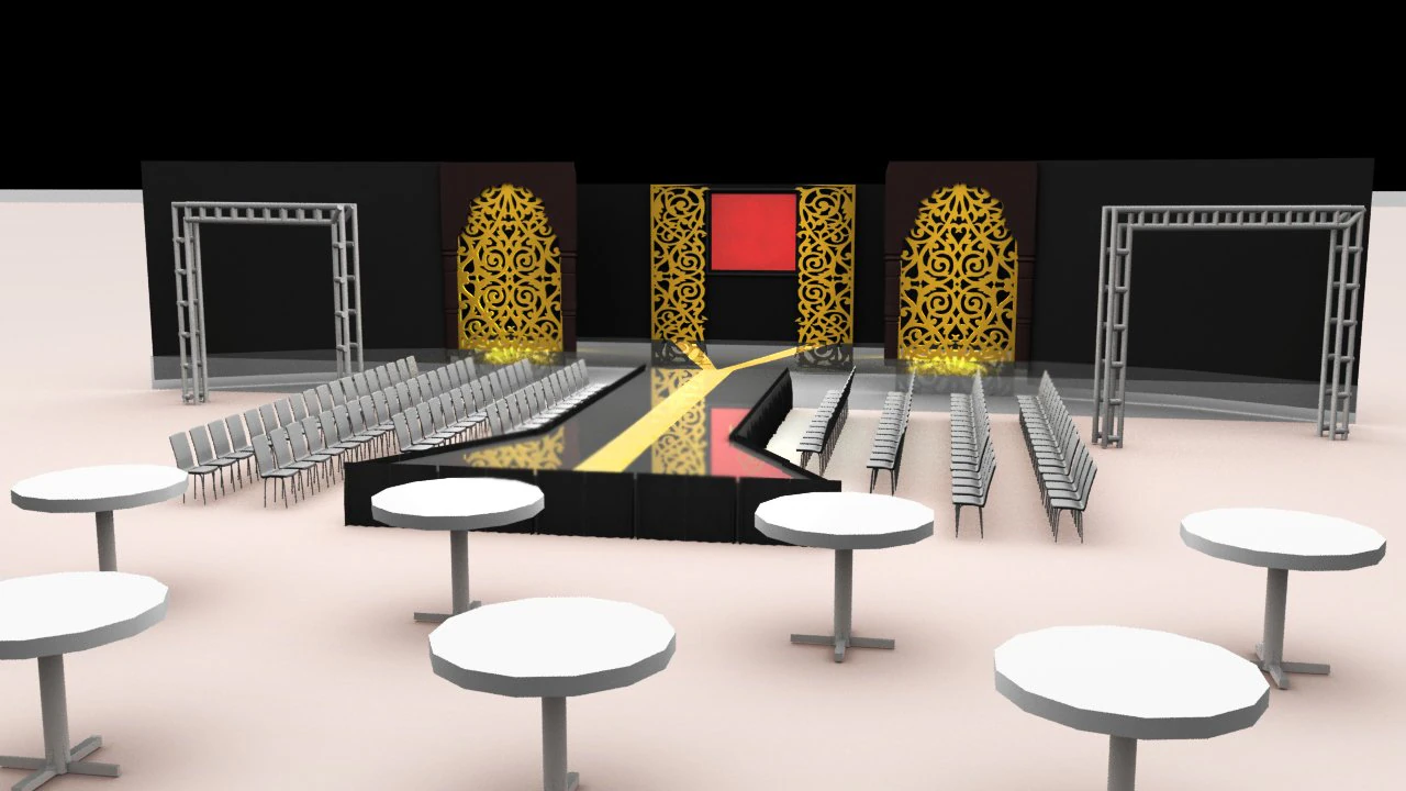 ramp walk stage 3D Model .c4d .max .obj .3ds .fbx .stl .blend 