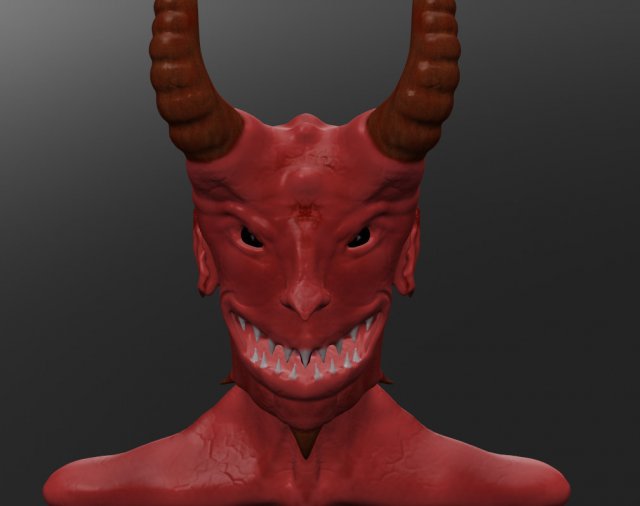 smile devil head Model 3D .c4d .max .obj .3ds .fbx .stl .blend 