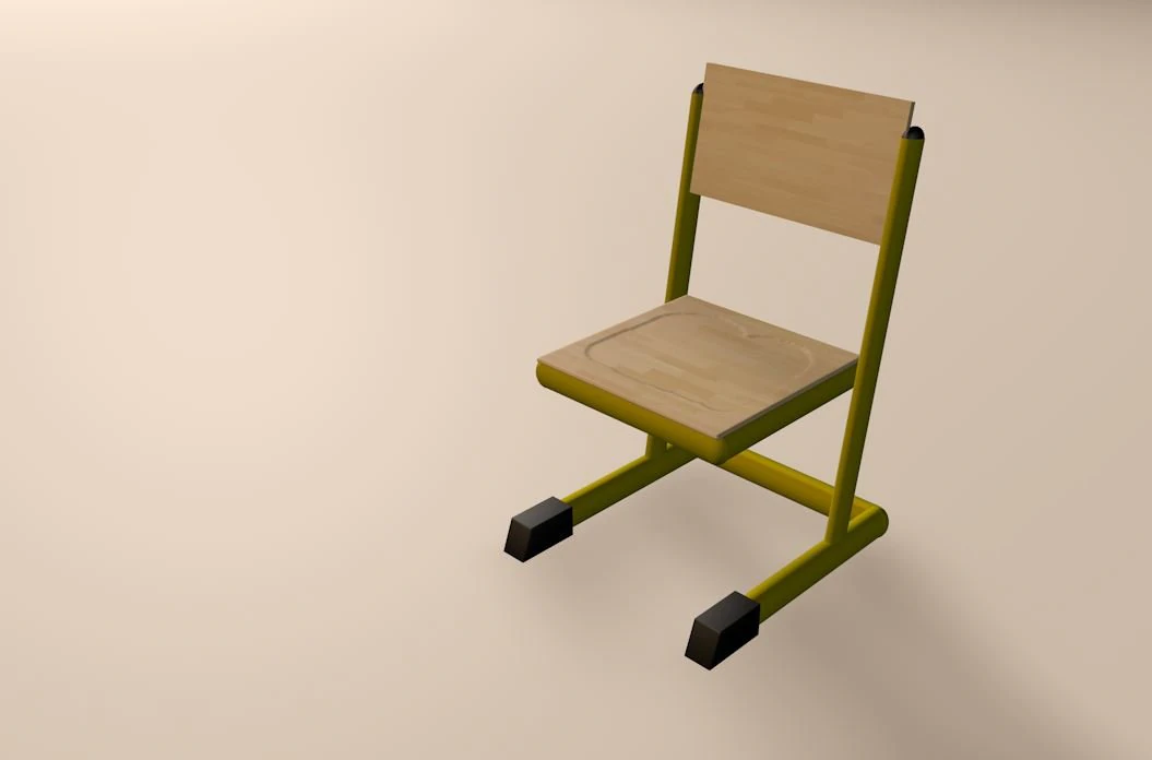 school chair 3D Model .c4d .max .obj .3ds .fbx .stl .blend 