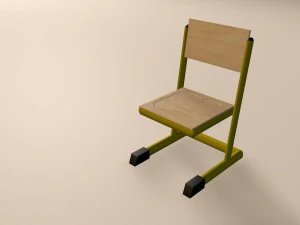 학교 의자 3D 모델