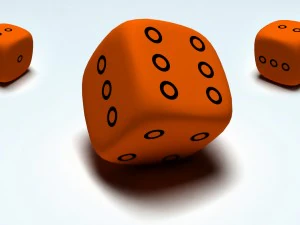 оранжевый игровой куб 3D Модель