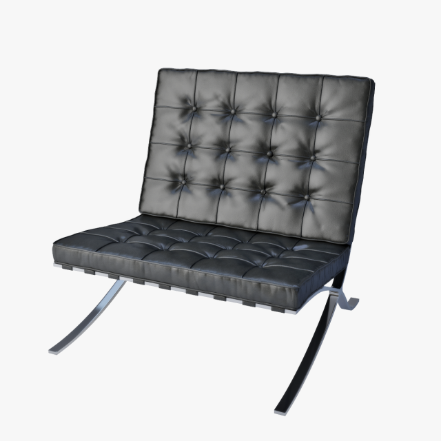 barcelona chair 3D Модель .c4d .max .obj .3ds .fbx .stl .blend 