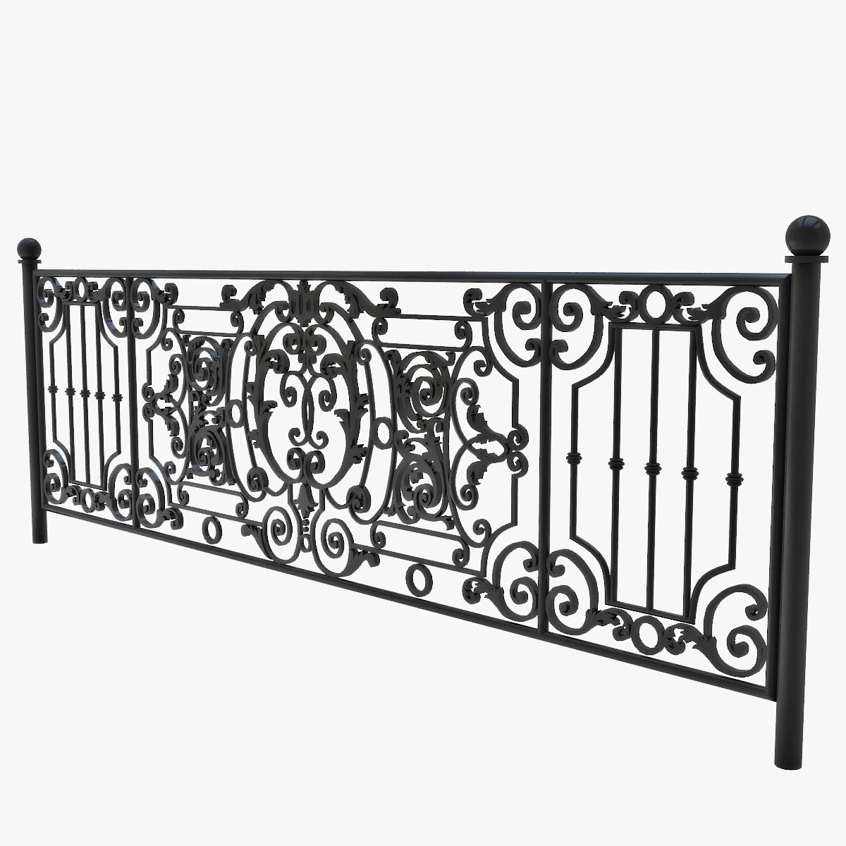 forged fence 3D Model .c4d .max .obj .3ds .fbx .stl .blend
