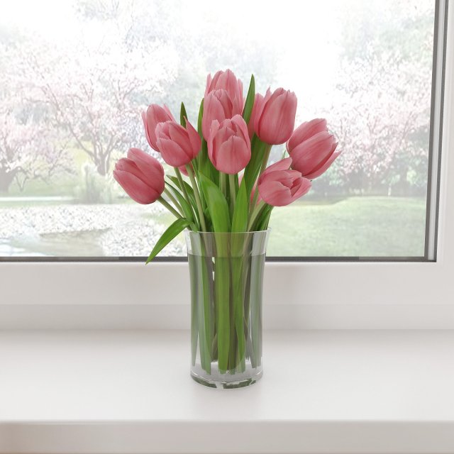 tulips 3D Model .c4d .max .obj .3ds .fbx .stl .blend 