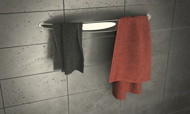 hanger with towels Modelo 3D .c4d .max .obj .3ds .fbx .stl .blend 