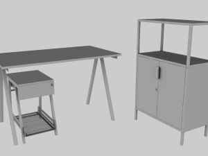 家具セットIKEA TROTTEN - テーブルキャビネット引き出しユニット 3Dモデル