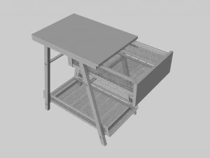 Furniture Set IKEA TROTTEN - Table Cabinet Drawer unit 3D Model