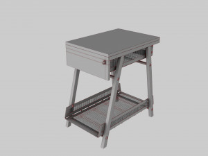 Furniture Set IKEA TROTTEN - Table Cabinet Drawer unit 3D 모델