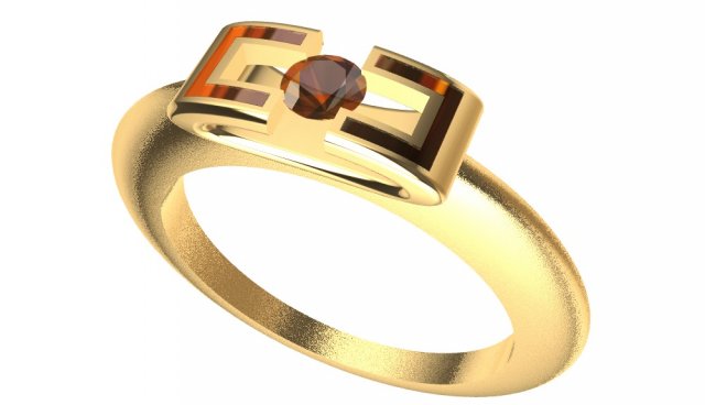 ring with gem and enamel Model Cetak 3D .c4d .max .obj .3ds .fbx .stl .blend 