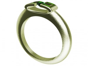ring with gem and enamel Model Cetak 3D