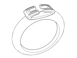 ring with gem and enamel Model Cetak 3D