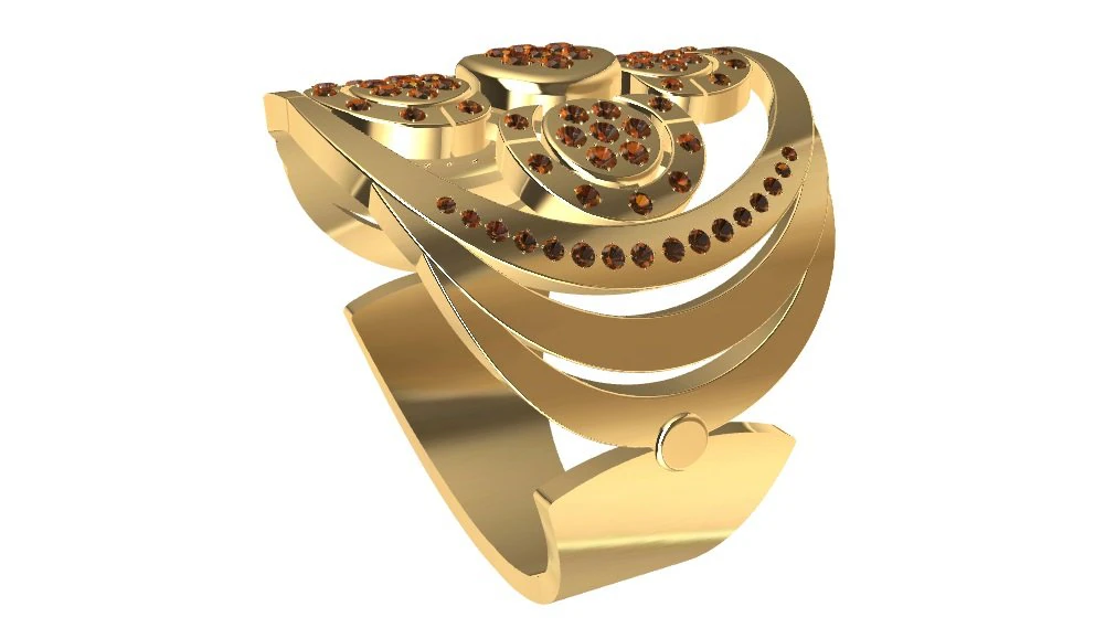 ring with gems 3D Print Model .c4d .max .obj .3ds .fbx .stl .blend 