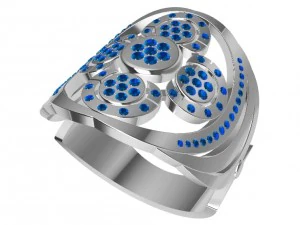 ring with gems 3D Print Model