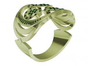 ring with gems 3D Print Model