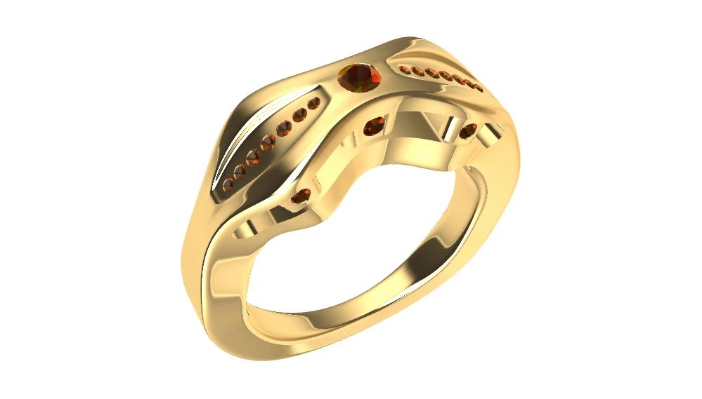 ring with gems 3D Print Model .c4d .max .obj .3ds .fbx .stl .blend 