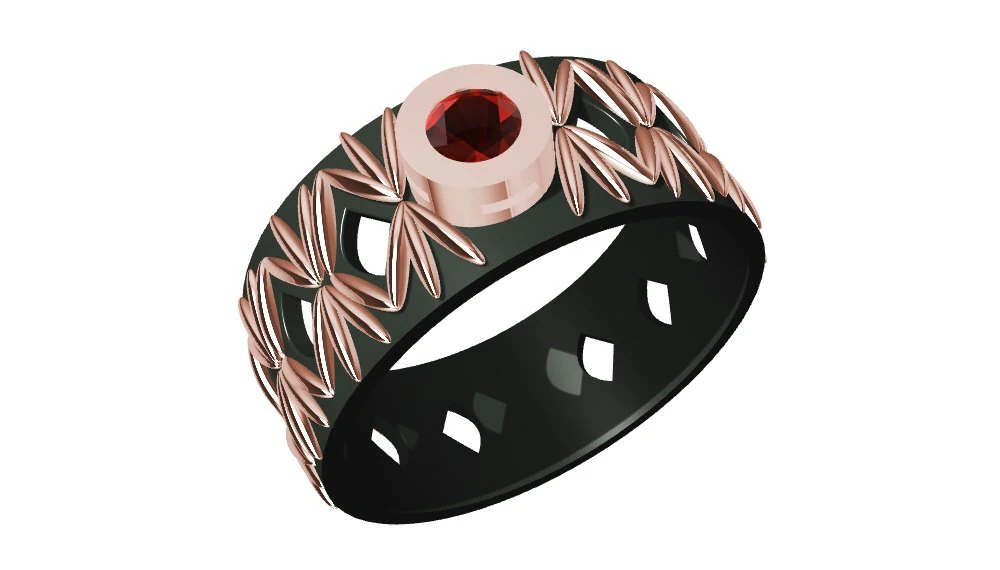 ring with gem 3D Print Model .c4d .max .obj .3ds .fbx .stl .blend 